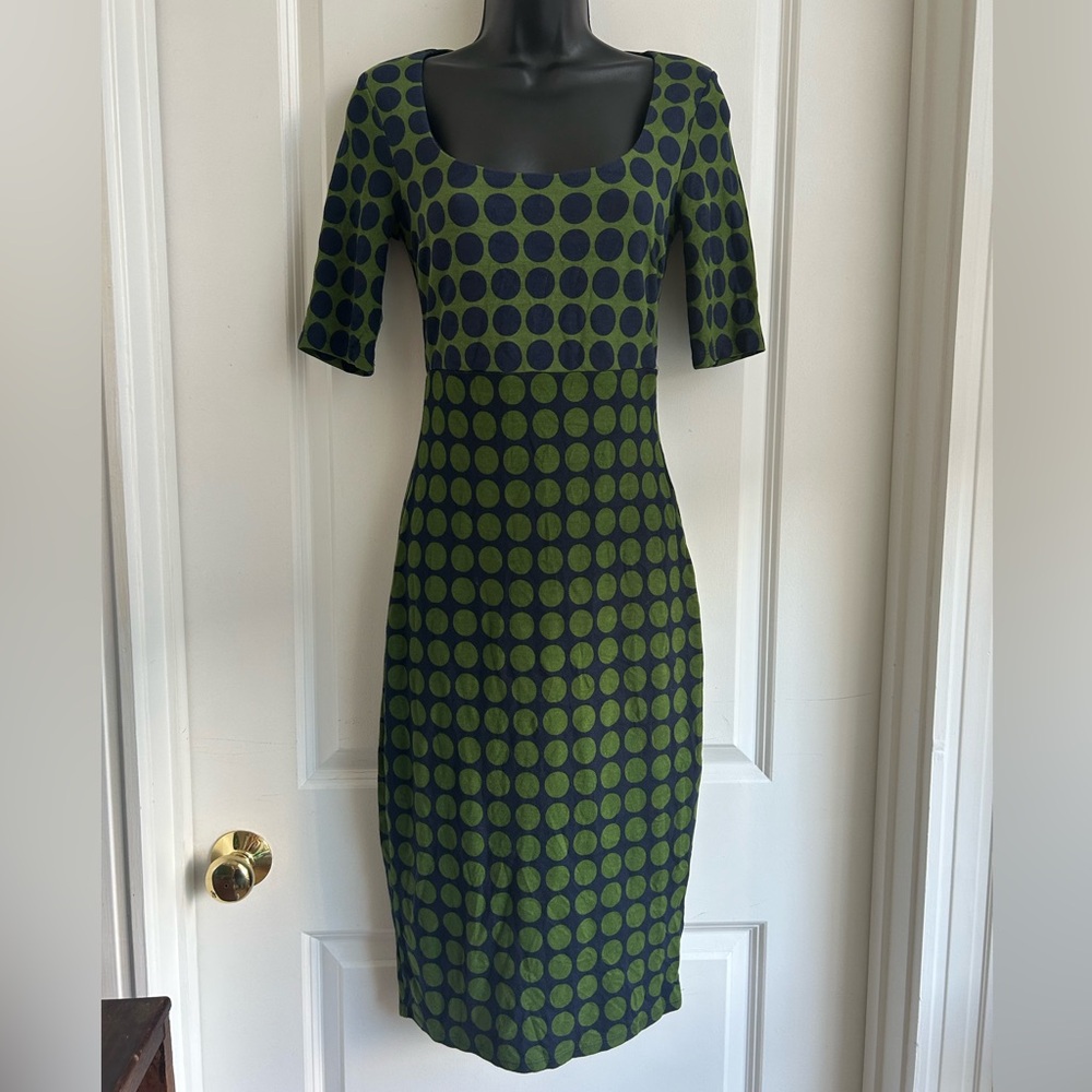 Iconic Bailey 44 bodycon polka dot dress.